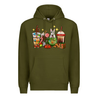 Army Green Christmas coffee cups with Bull Terrier Premium Hoodie - RanaPortraitStore