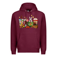 Burgundy Christmas coffee cups with Bull Terrier Premium Hoodie - RanaPortraitStore
