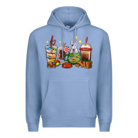Colony Blue Christmas coffee cups with Bull Terrier Premium Hoodie - RanaPortraitStore
