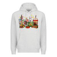 Dove Grey Christmas coffee cups with Bull Terrier Premium Hoodie - RanaPortraitStore