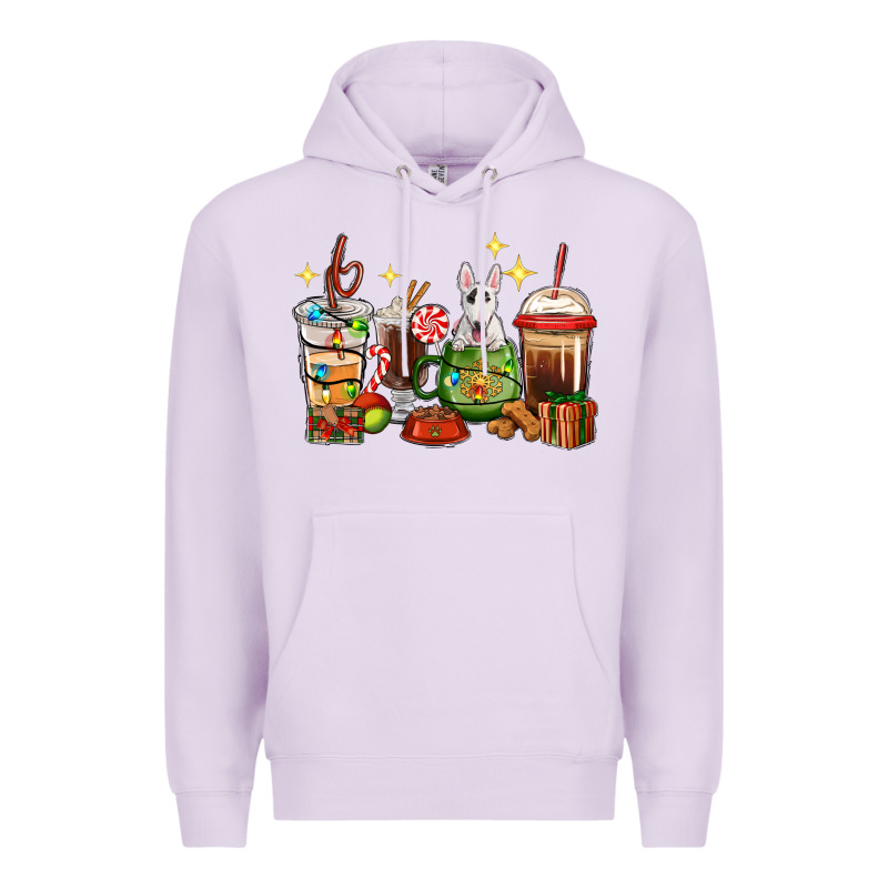 Christmas Coffee Cups With Bull Terrier Premium Hoodie by RanaPortraitStore | Teevron