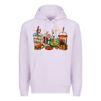 Lilac Christmas coffee cups with Bull Terrier Premium Hoodie - RanaPortraitStore