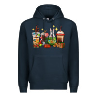 Navy Christmas coffee cups with Bull Terrier Premium Hoodie - RanaPortraitStore