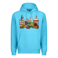 Ocean Blue Christmas coffee cups with Bull Terrier Premium Hoodie - RanaPortraitStore