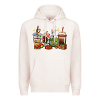 Pale Pink Christmas coffee cups with Bull Terrier Premium Hoodie - RanaPortraitStore