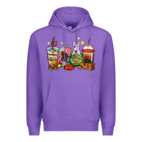 Purple Christmas coffee cups with Bull Terrier Premium Hoodie - RanaPortraitStore
