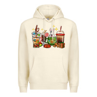 Sandshell Christmas coffee cups with Bull Terrier Premium Hoodie - RanaPortraitStore