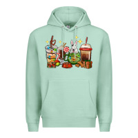 Seafoam Christmas coffee cups with Bull Terrier Premium Hoodie - RanaPortraitStore