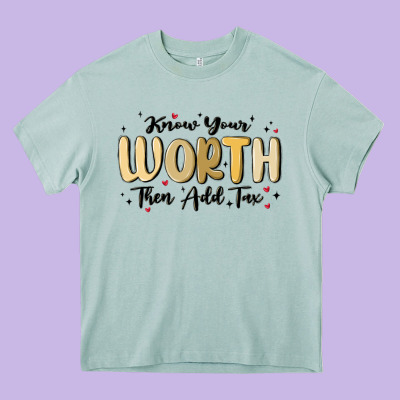 Know Your Worth Heavy Core Tee Designed By Maliassmallbusiness