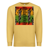 Antique Gold african silhouette seamless pattern Premium Sweatshirt - BundleAndBundleShop