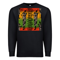 Black african silhouette seamless pattern Premium Sweatshirt - BundleAndBundleShop