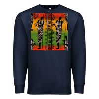 Navy african silhouette seamless pattern Premium Sweatshirt - BundleAndBundleShop