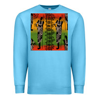 Ocean Blue african silhouette seamless pattern Premium Sweatshirt - BundleAndBundleShop