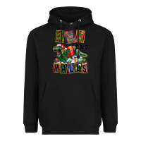 Black Rex The Halls Heavyweight Hoodie - FaDigitalArtStudio