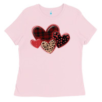 Bubblegum Pink leopard hearts Ladies Tee - MaliasSmallBusiness
