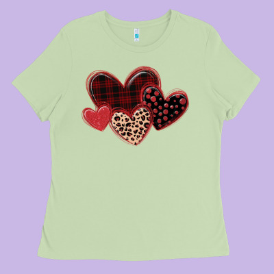 Leopard Hearts Ladies Tee Designed By Maliassmallbusiness