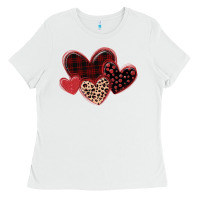 White leopard hearts Ladies Tee - MaliasSmallBusiness