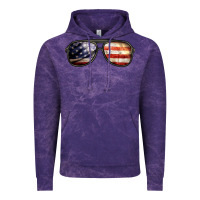 Cloud Purple amerıcan flag glasses Vintage Hoodie - BarkalooDesign