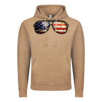 Vintage Coffee amerıcan flag glasses Vintage Hoodie - BarkalooDesign