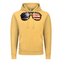 Vintage Mustard amerıcan flag glasses Vintage Hoodie - BarkalooDesign