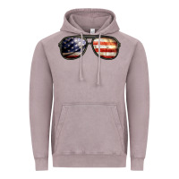 Vintage Zinc amerıcan flag glasses Vintage Hoodie - BarkalooDesign