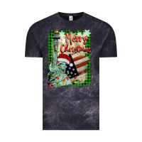 Cloud Black merry christmas  statue of liberty Vintage Tee - BarkalooDesign