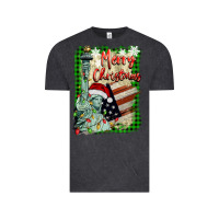 Vintage Black merry christmas  statue of liberty Vintage Tee - BarkalooDesign