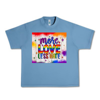 Pebble Blue more love less hate tumbler Urban Heavy Tee - JahusDesignShop