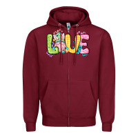 Burgundy Easter Day Love Easter gnome Zipper Hoodie - OliviaCreatesArt