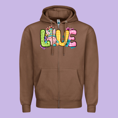 Easter Day Love Easter Gnome Zipper Hoodie Designed By Oliviacreatesart