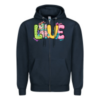 Navy Easter Day Love Easter gnome Zipper Hoodie - OliviaCreatesArt