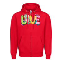 Red Easter Day Love Easter gnome Zipper Hoodie - OliviaCreatesArt