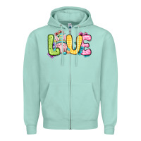 Seafoam Easter Day Love Easter gnome Zipper Hoodie - OliviaCreatesArt