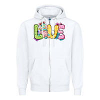 White Easter Day Love Easter gnome Zipper Hoodie - OliviaCreatesArt