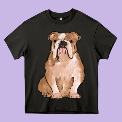 Bulldog Heavy Core Tee Designed By Maliassmallbusiness