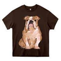 Chocolate Brown bulldog Heavy Core Tee - MaliasSmallBusiness