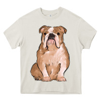 Cream bulldog Heavy Core Tee - MaliasSmallBusiness