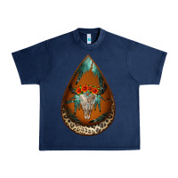 Navy leopard bullskull teardrop earrings Urban Heavy Tee - Jasminsmagicworld