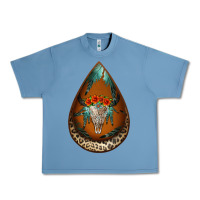 Pebble Blue leopard bullskull teardrop earrings Urban Heavy Tee - Jasminsmagicworld