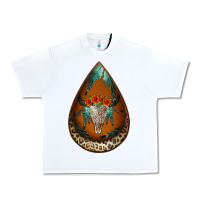 White leopard bullskull teardrop earrings Urban Heavy Tee - Jasminsmagicworld