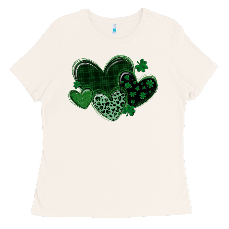 Leopard Hearts St Patricks Day Ladies Tee by MaliasSmallBusiness | Teevron