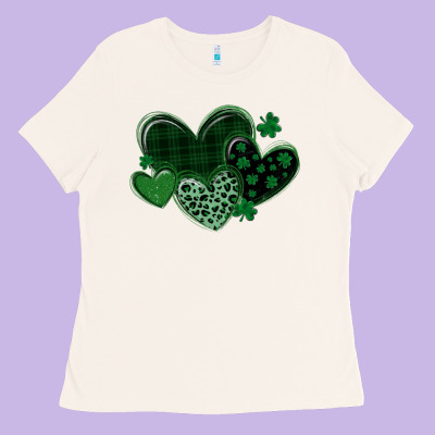 Leopard Hearts St Patricks Day Ladies Tee Designed By Maliassmallbusiness