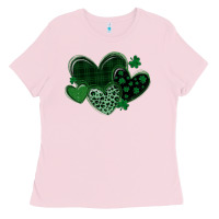 Bubblegum Pink leopard hearts st patricks day Ladies Tee - MaliasSmallBusiness