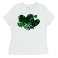 White leopard hearts st patricks day Ladies Tee - MaliasSmallBusiness