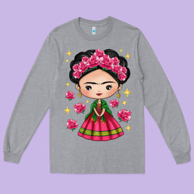 Mexican Girl Long Sleeve Tee Designed By Texasbilliewilder