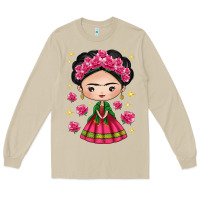 Mushroom Mexican Girl Long Sleeve Tee - texasbilliewilder