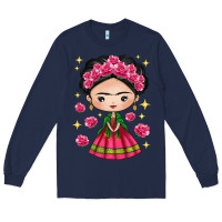 Navy Mexican Girl Long Sleeve Tee - texasbilliewilder