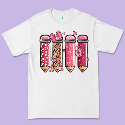 Valentine' Day Teacher School Pencils Premium Tee Designed By Maliassmallbusiness