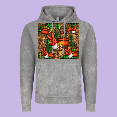 Christmas Santa Claus Peace Hand Vintage Hoodie Designed By Jasminsmagicworld