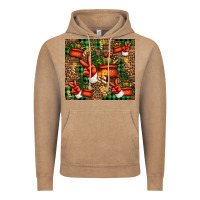 Vintage Coffee Christmas Santa Claus peace hand Vintage Hoodie - Jasminsmagicworld